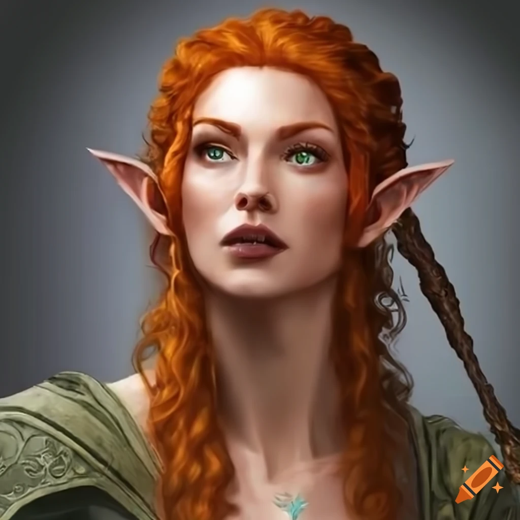 image-of-an-elven-woman-with-ginger-hair-and-magical-powers-on-craiyon