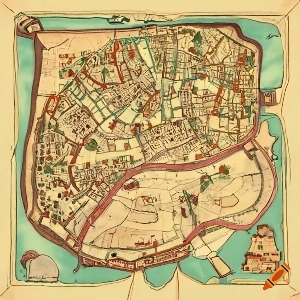 Mystic city map on Craiyon