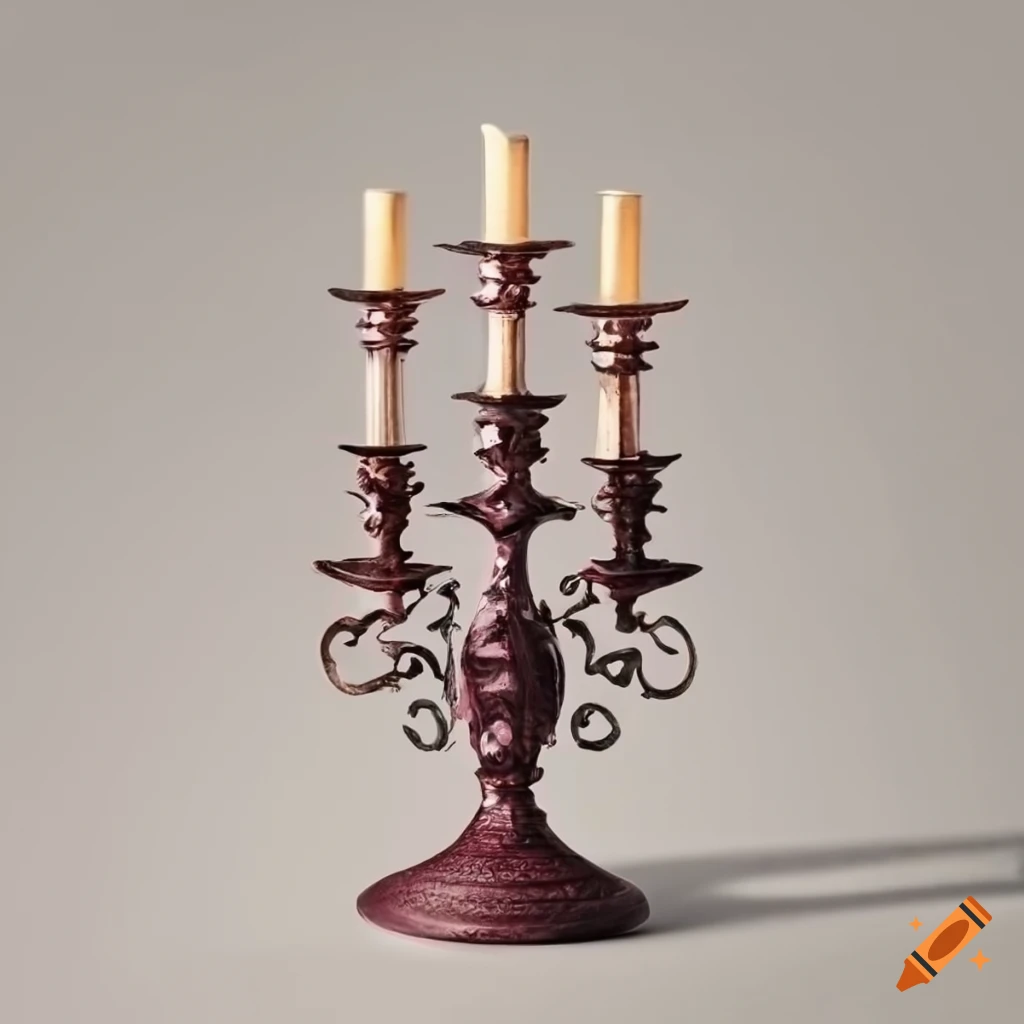 decorative candelabrum with leaf pattern