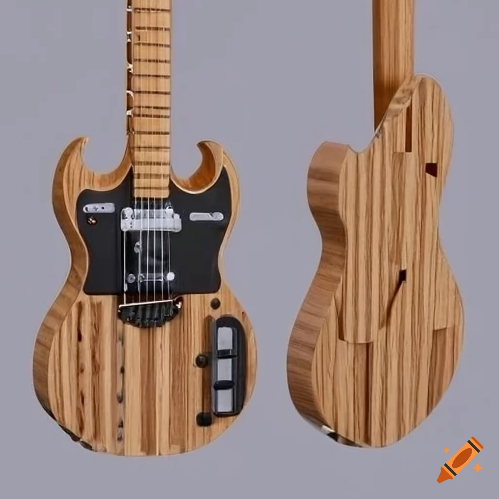 wooden v-telecaster guitar