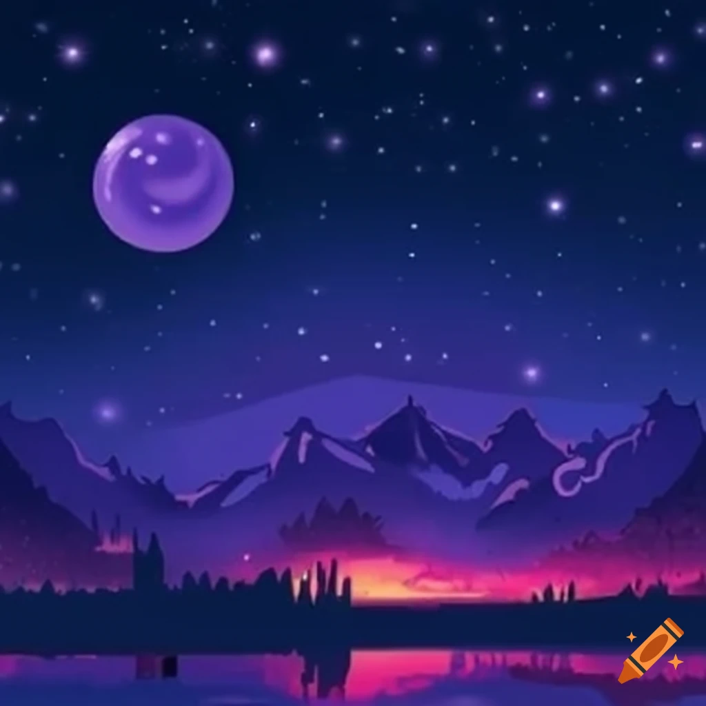 colorful comic night sky
