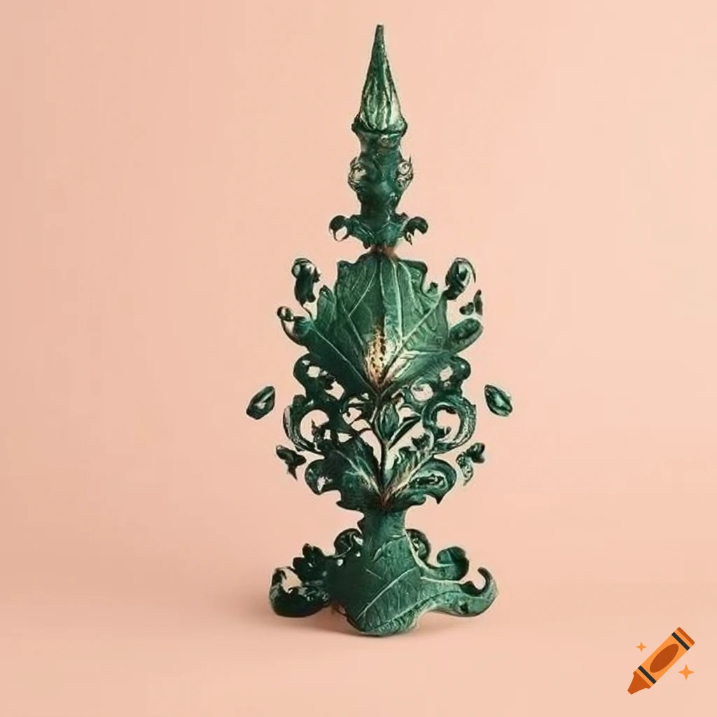 ornamental candlestick with leaf design