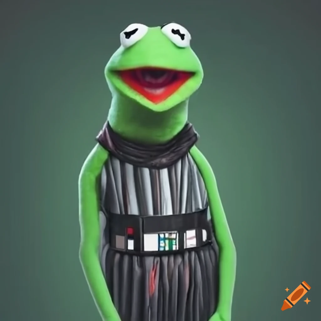 Kermit the frog dressed as darth vader