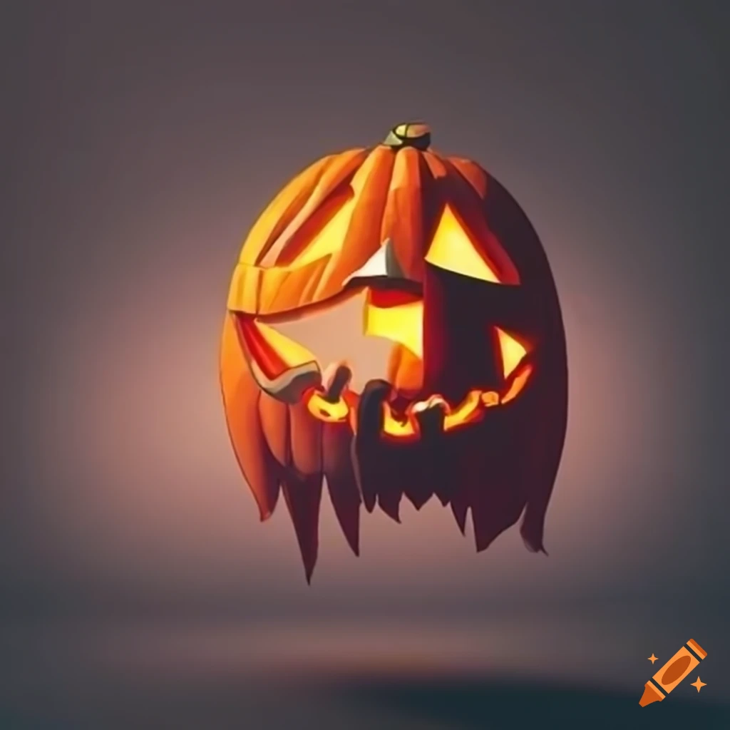 Carved pumpkin with a knife on Craiyon