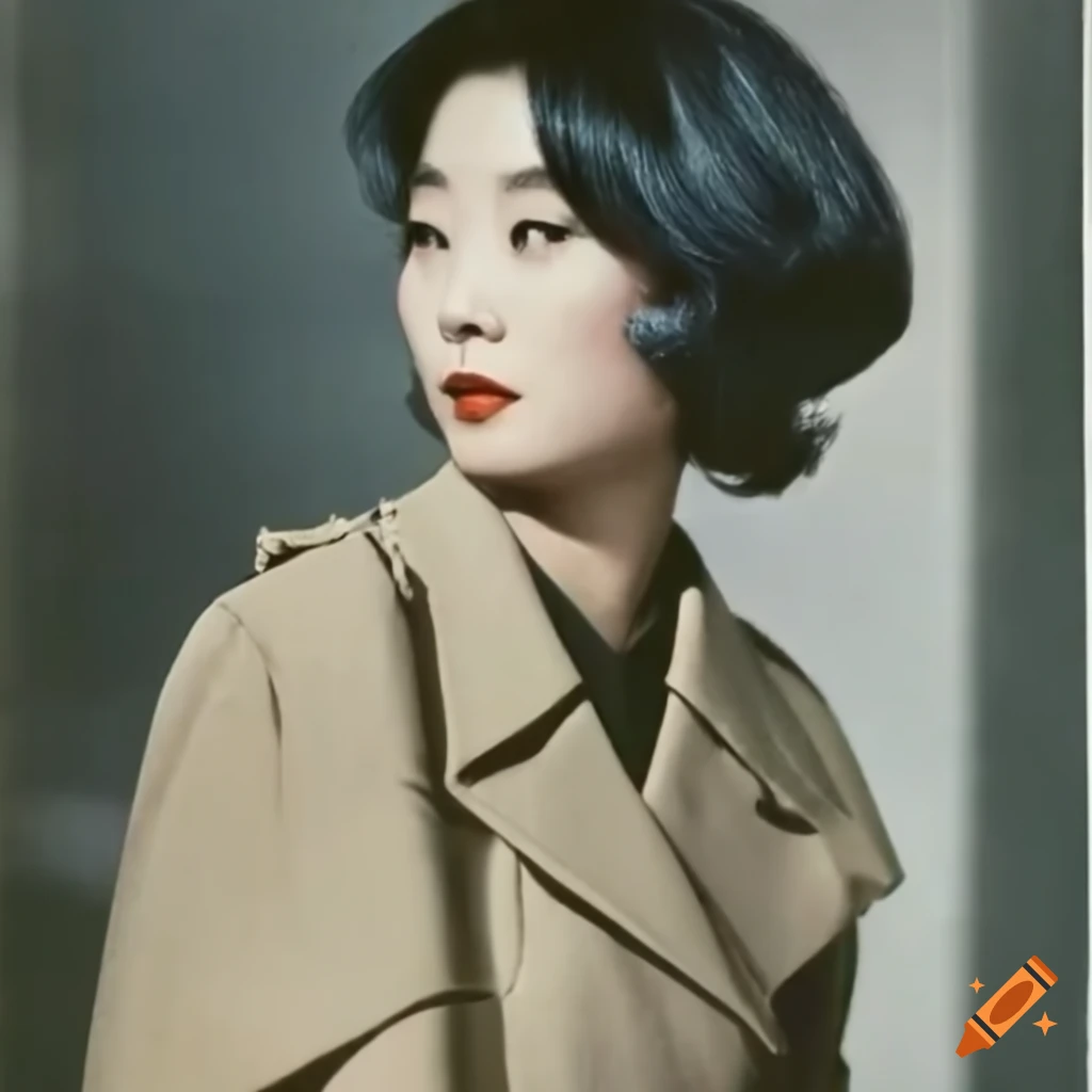 1980s Glamour Shot Of A Chinese Woman In A Gold Qing Robe With Red And 1980s-glamour-shot-of-a-chinese-woman-in-a-gold-qing-robe-with-red-and