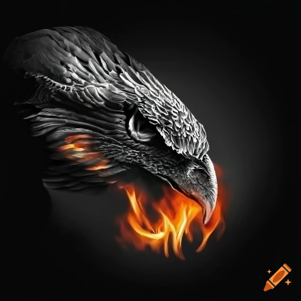 digital art of a fiery eagle