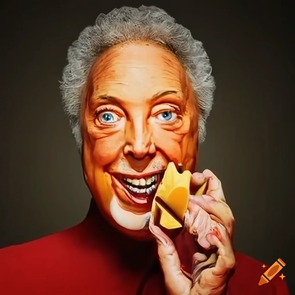 Tom jones enjoying cheese on Craiyon