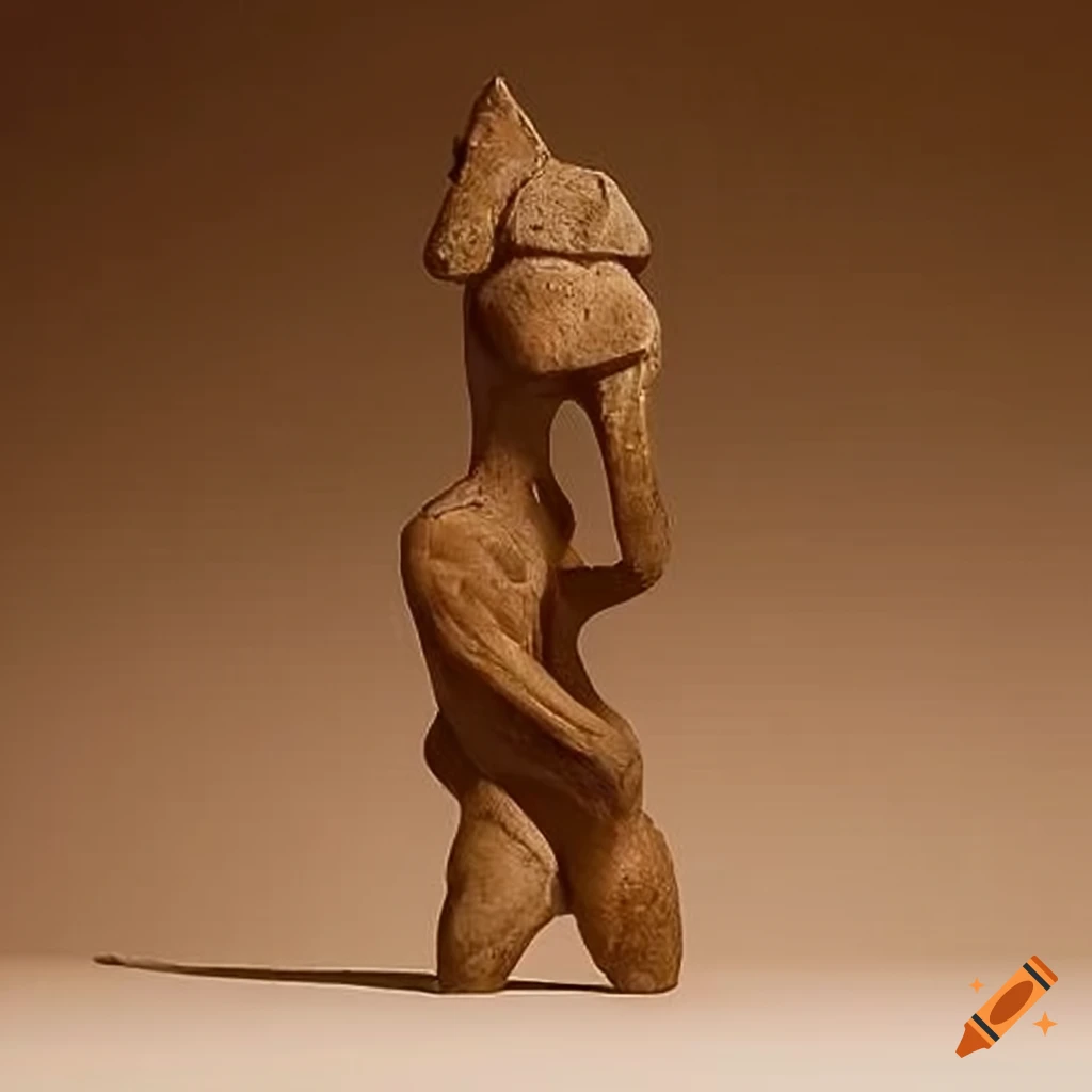 sepia artwork of a horse-mounted warrior battling primitive figure