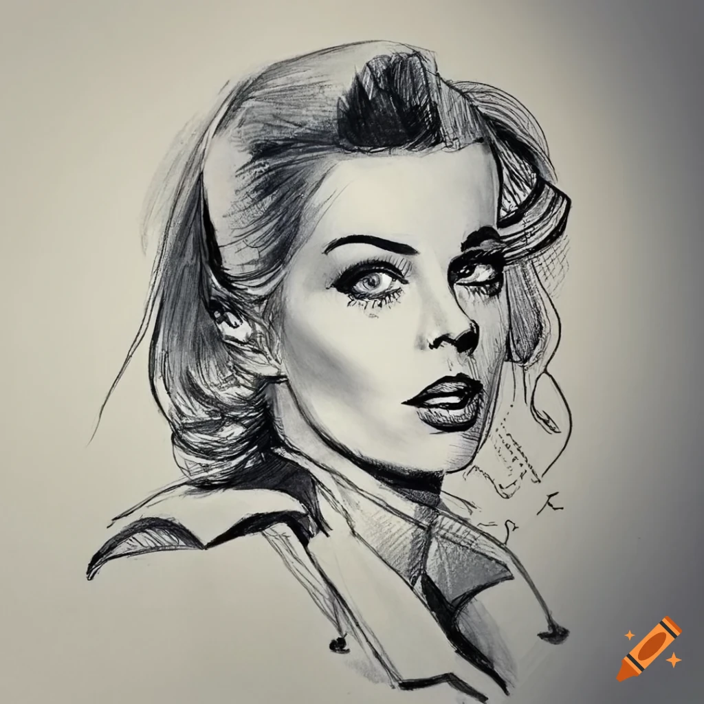 Line art tracings of women with high fidelity and artistic style on Craiyon