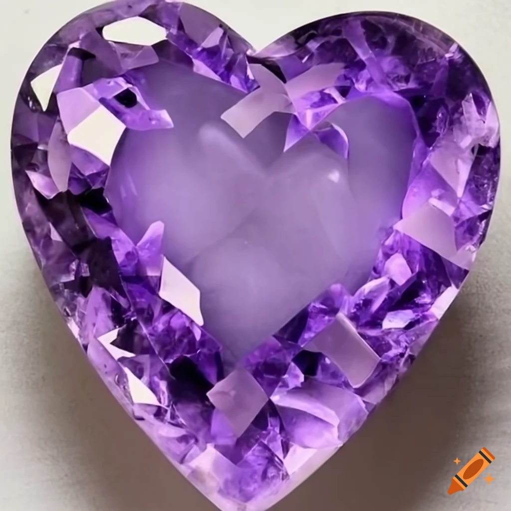 Amethyst heart-shaped gemstone on Craiyon