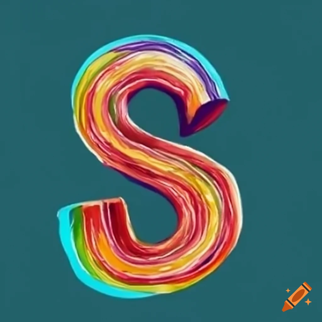 colorful letter A in various rainbow shades