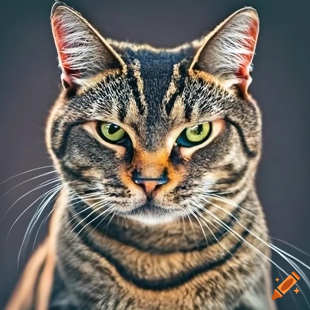 close-up photo of a serious cat face