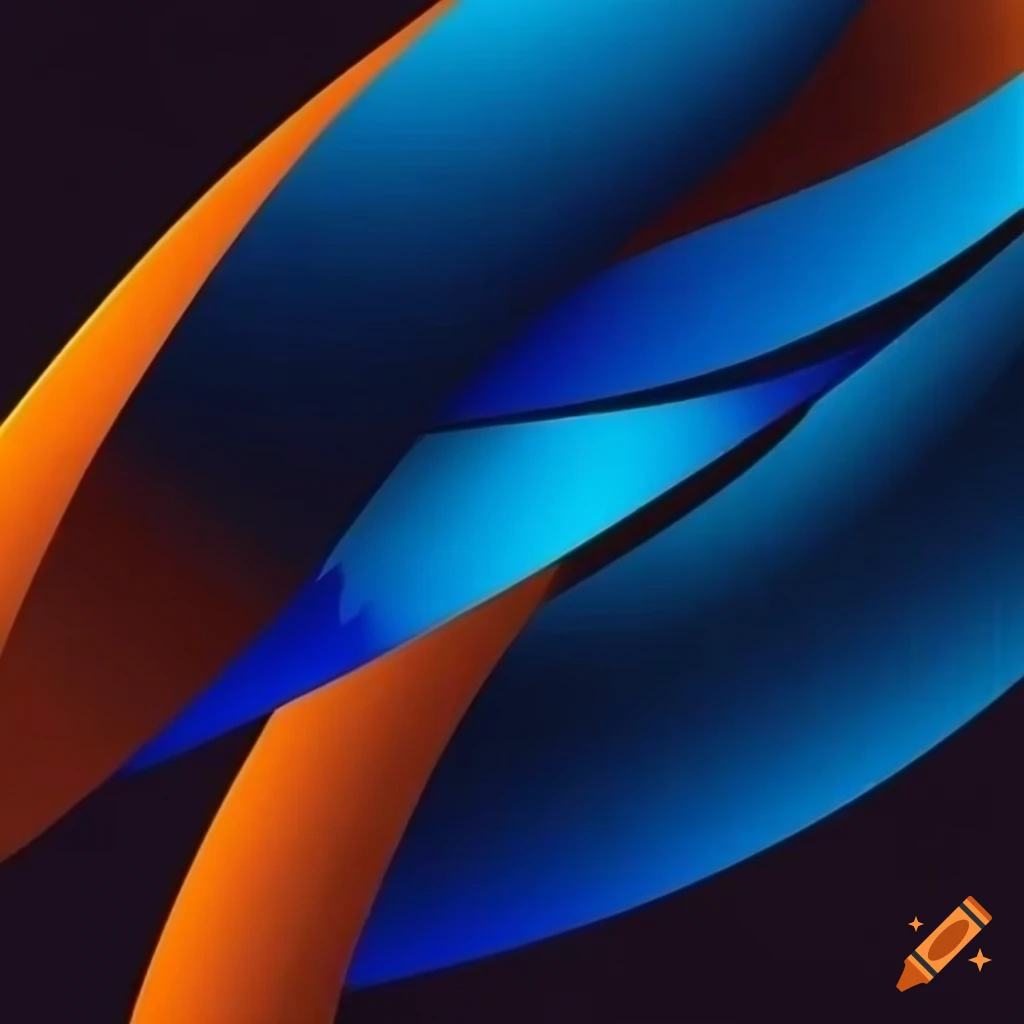 Desktop background with blue and orange cartoon design on Craiyon