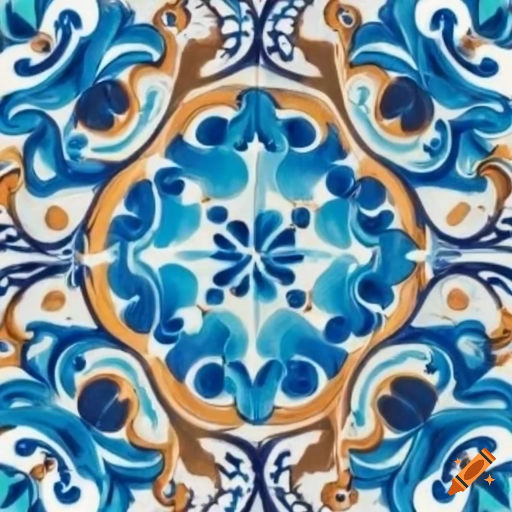 Traditional portuguese tile pattern on Craiyon