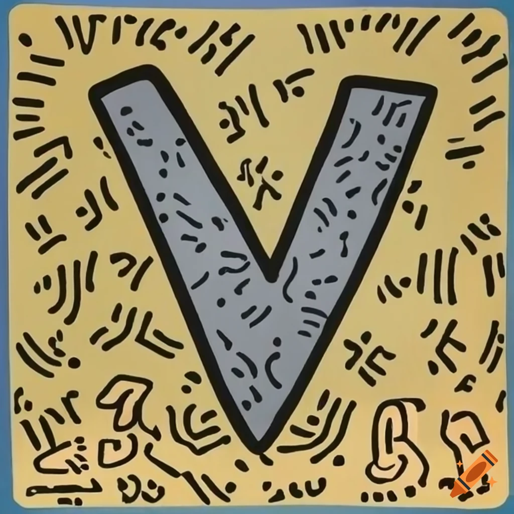 Drawing of the letter m by keith haring on Craiyon