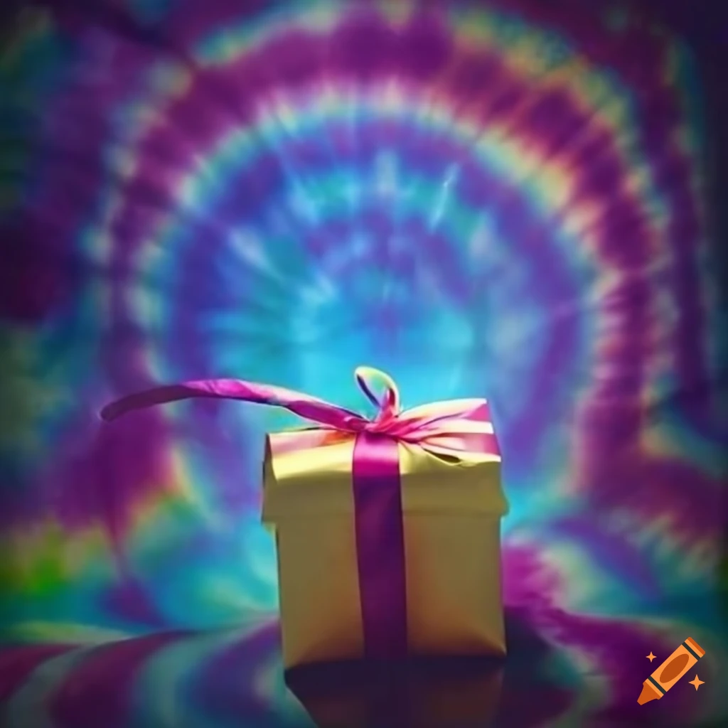 a colorful gift with a halo of light around it