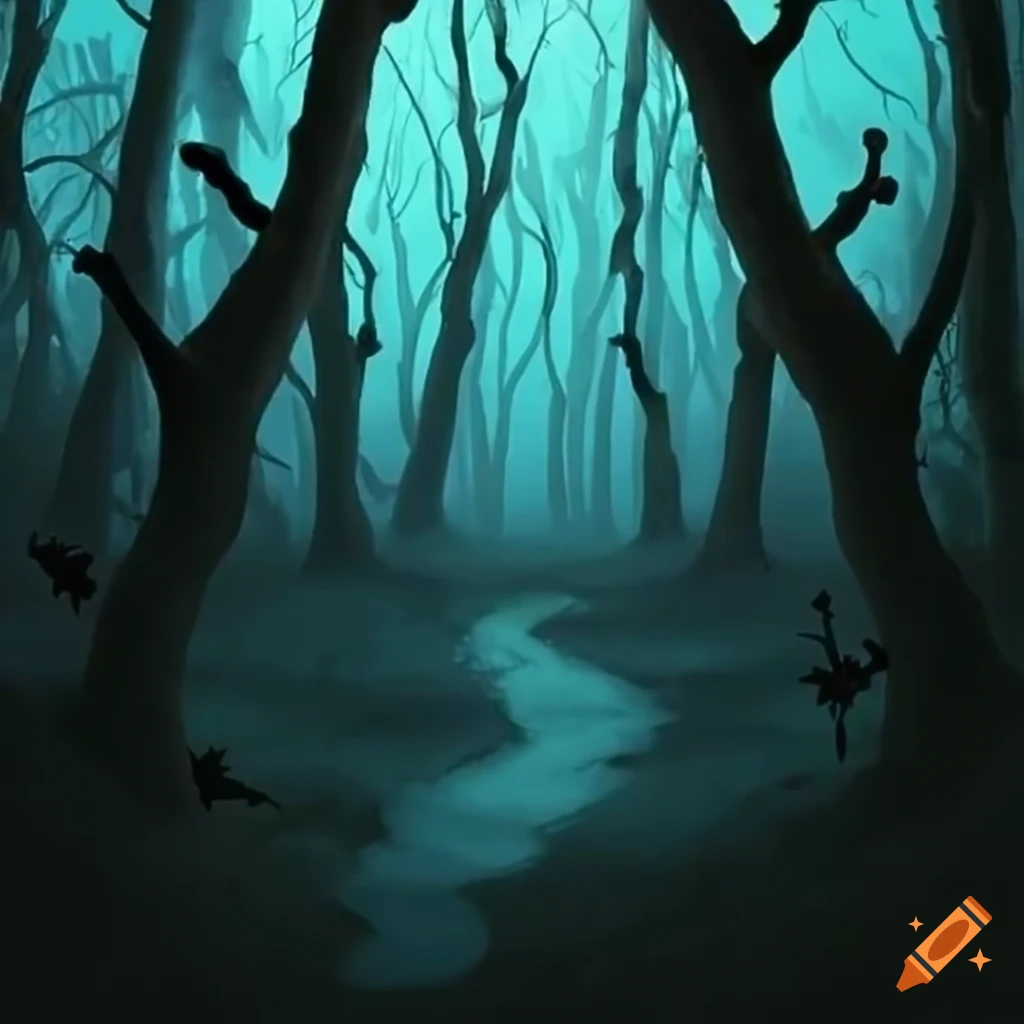 Spooky halloween forest on Craiyon