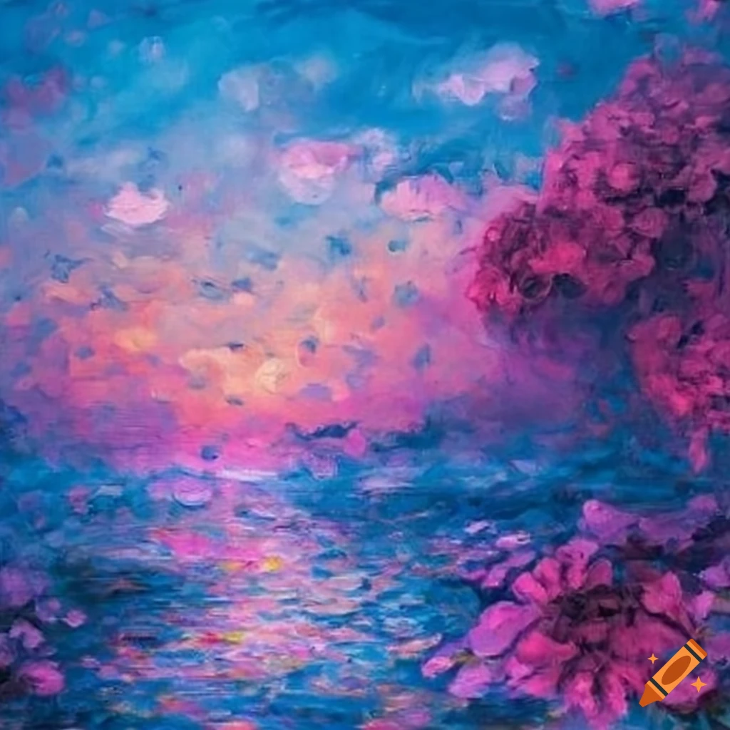 Beautiful pink sky painting on Craiyon