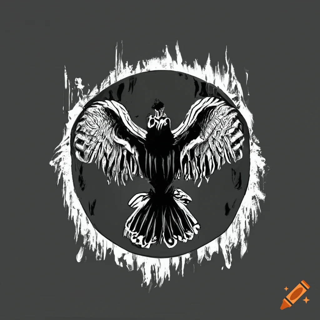 black flag with raven design