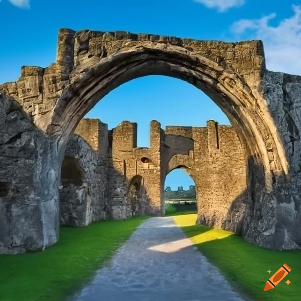 medieval granite rampart arch