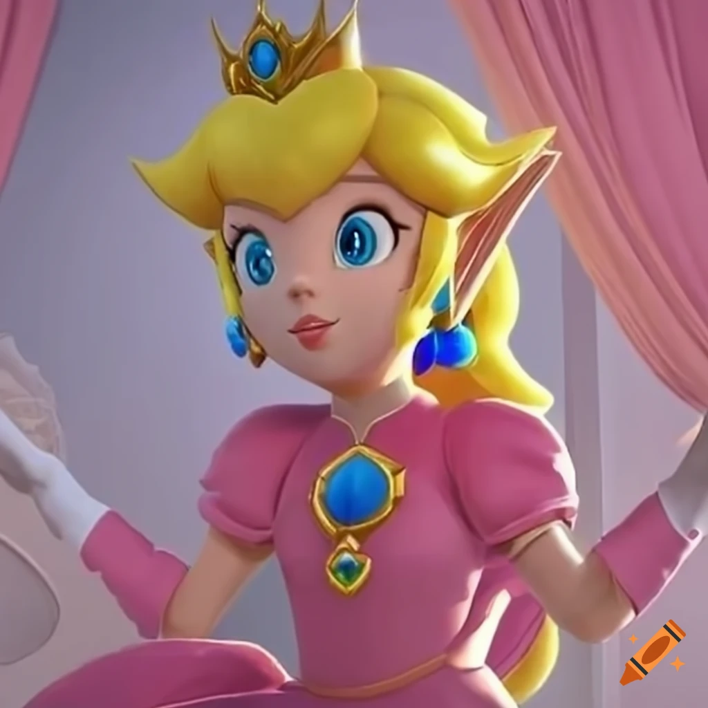 Link and princess peach in changing costumes