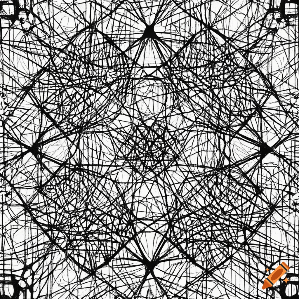 complex aperiodic network lines artwork