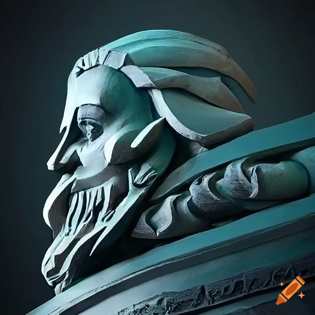 'architectural stave carving' style zelda game sculpture on Craiyon