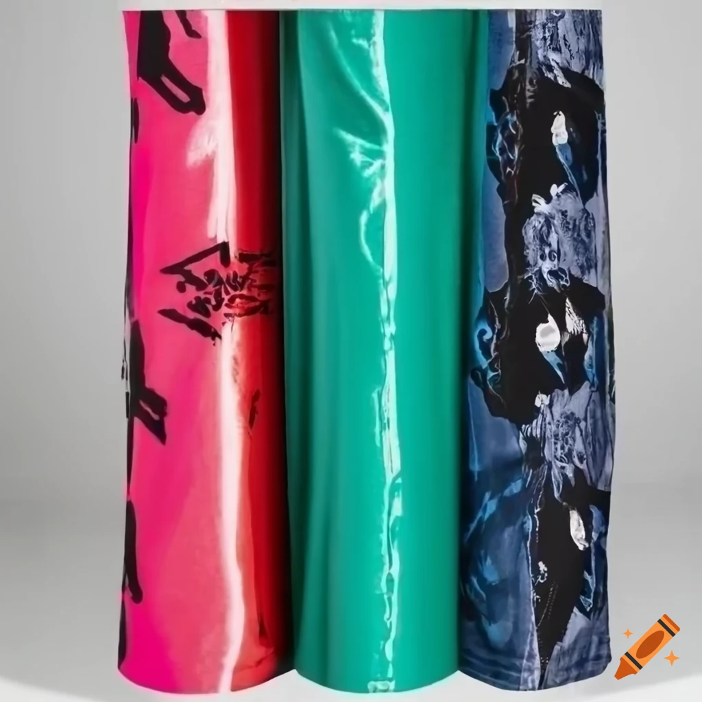 photo of Raf Simons cotton bellbottoms with heat transfer vinyl