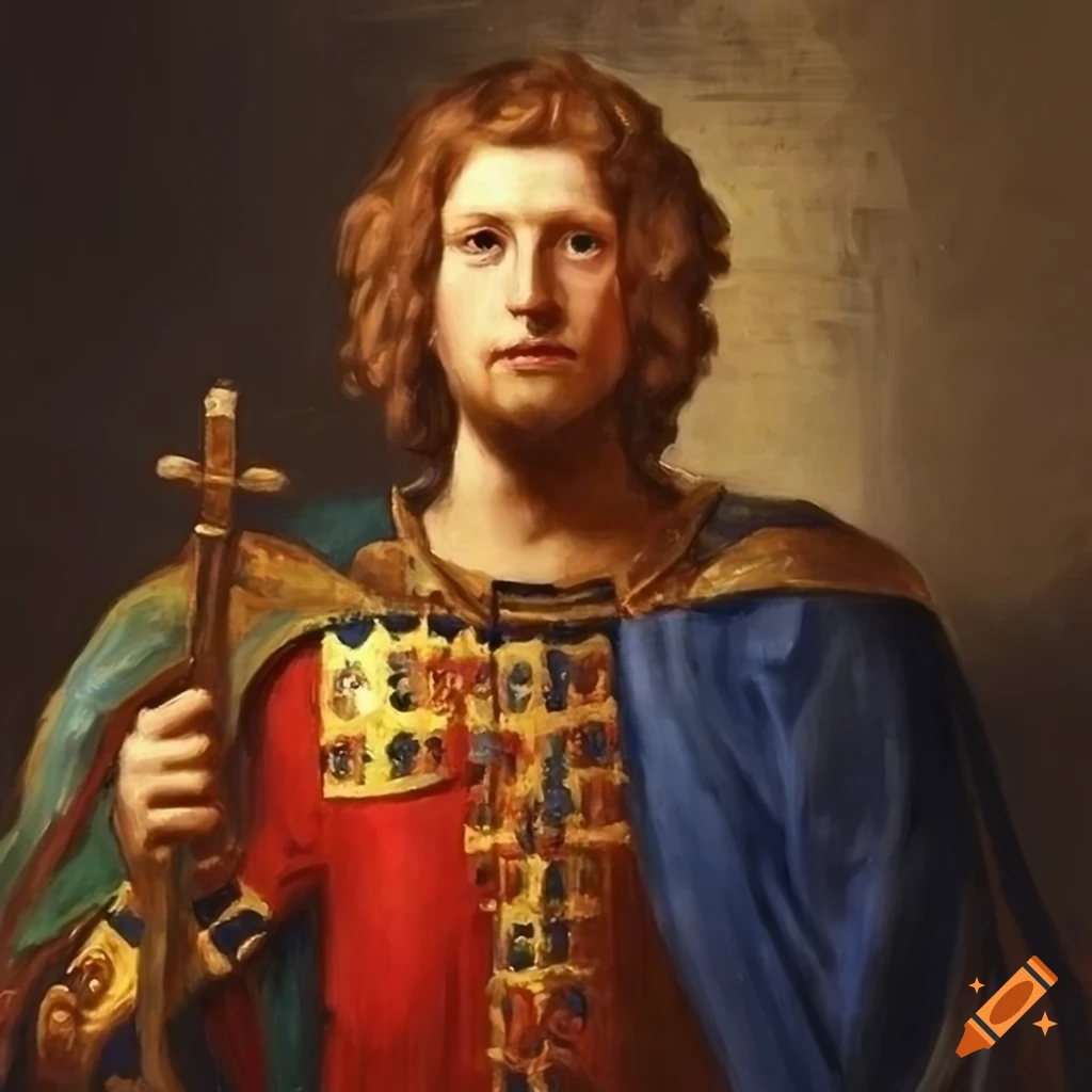 Oil painting of a medieval king