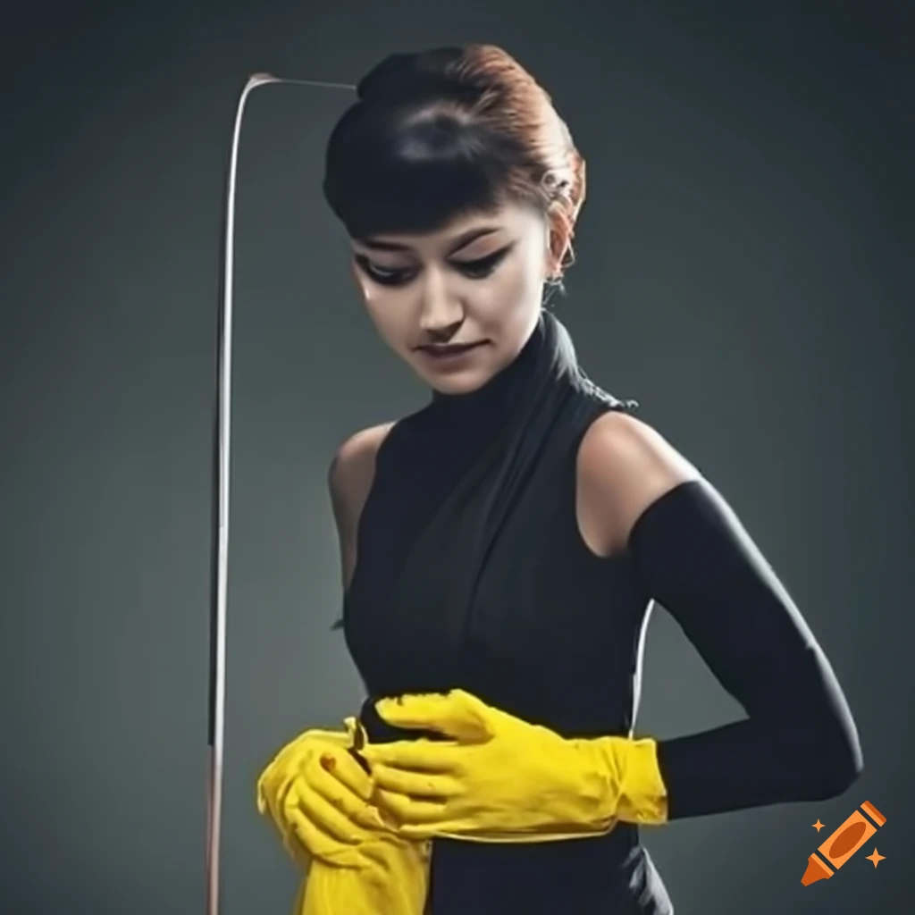 image of a cleaning maid in black