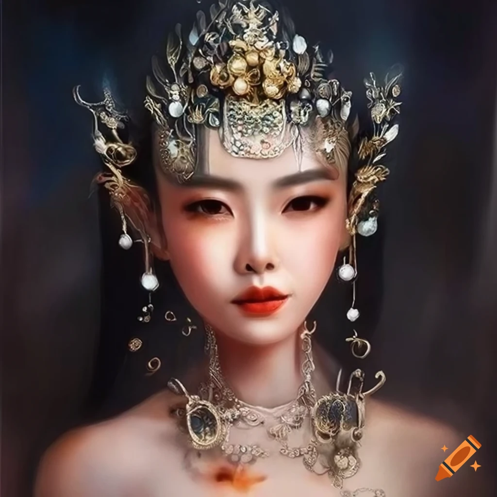 Portrait Of A Beautiful Girl In Chinese Art Style 4430