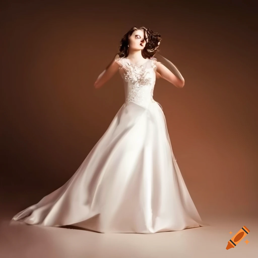 beautiful bride in white silk gown with long gloves