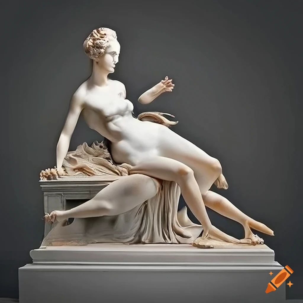 photograph of Antonio Canova's statues of three athletic women