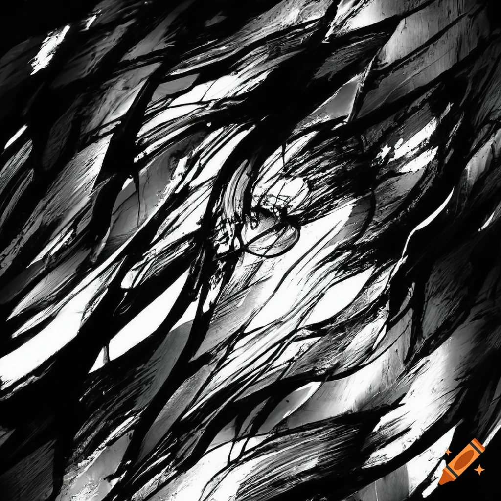 Abstract black and white desktop background on Craiyon