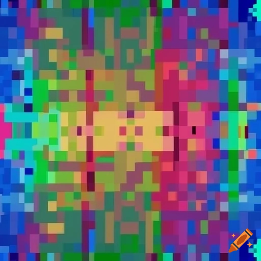 Abstract pixel art with vibrant colors on Craiyon