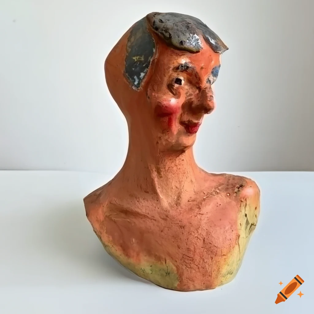 colorful vintage male bust sculpture on Craiyon