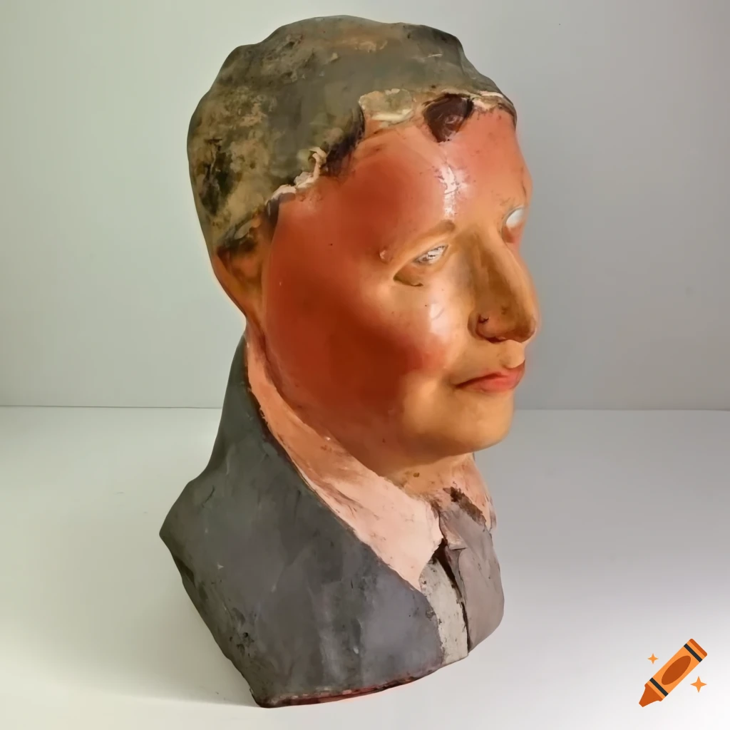 Colorful vintage male bust sculpture on Craiyon