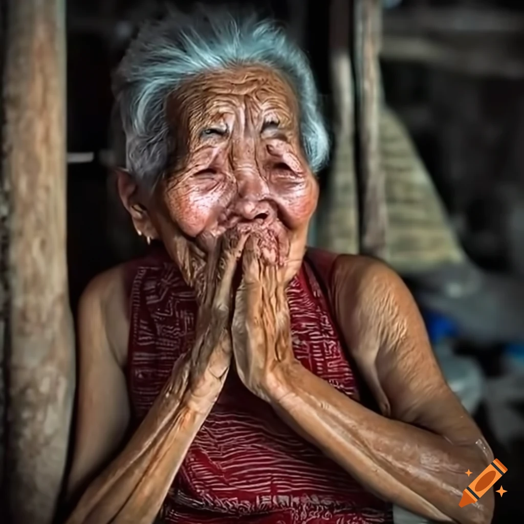 image of an elderly woman in a Vietnamese village
