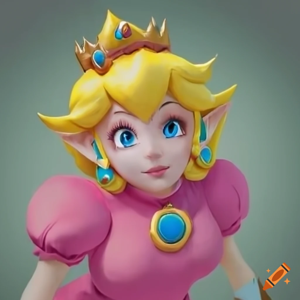 Link cosplaying as princess peach