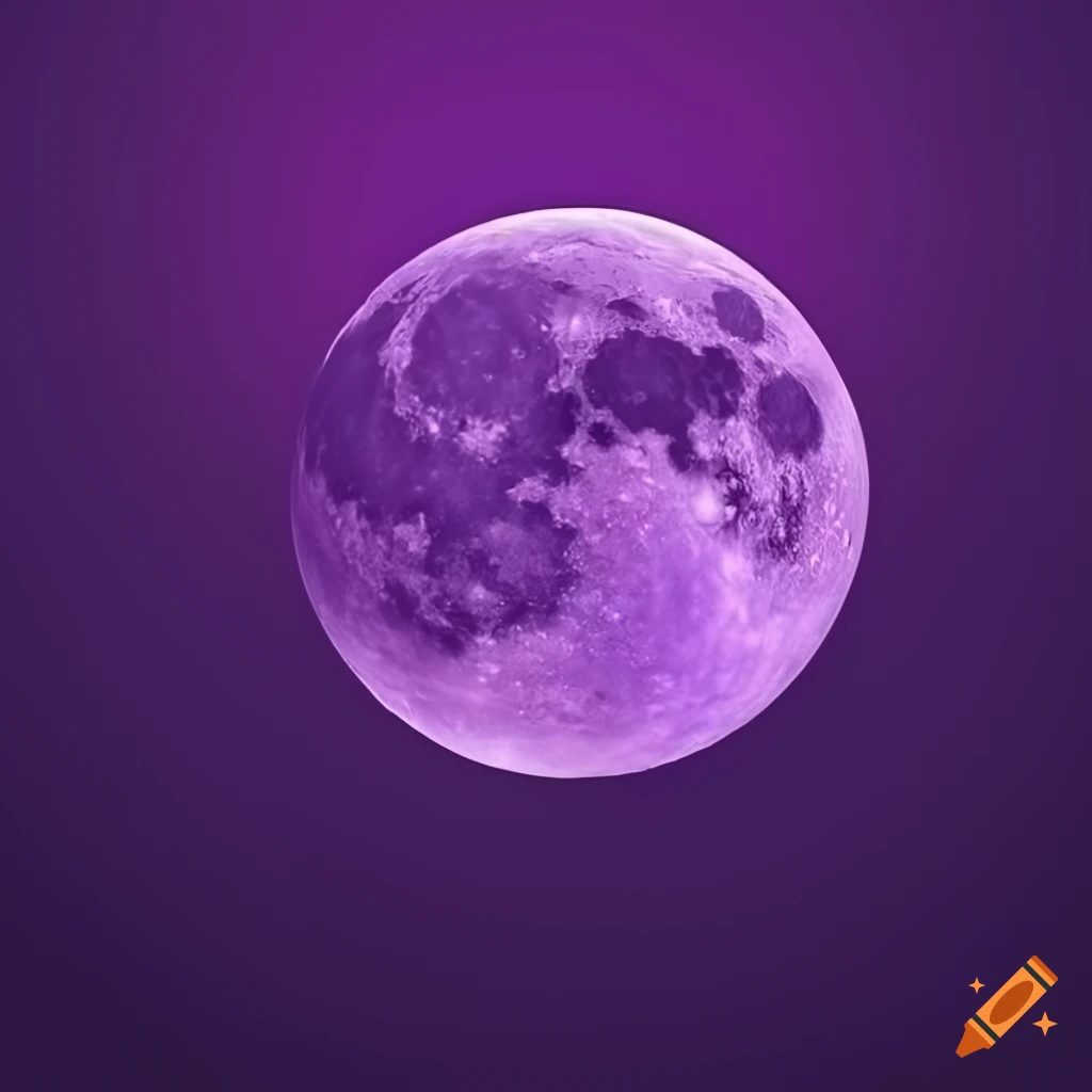 Purple moon in the night sky