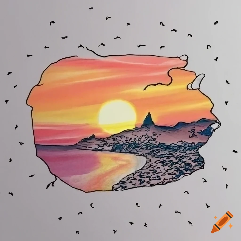 How to draw Sunrise with colored pencils step by step Beautiful Village  Sunset scenery Drawing - YouTube