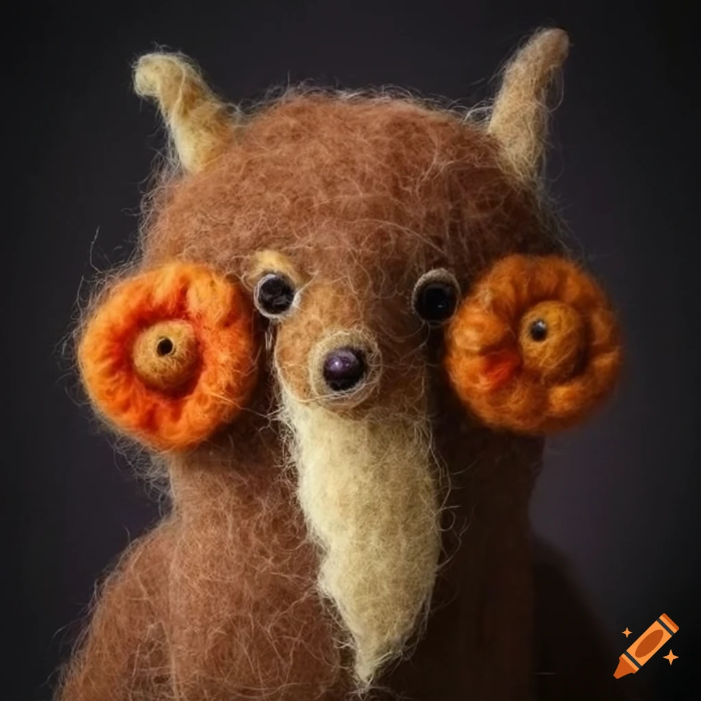 felted wool creatures in masks and costumes