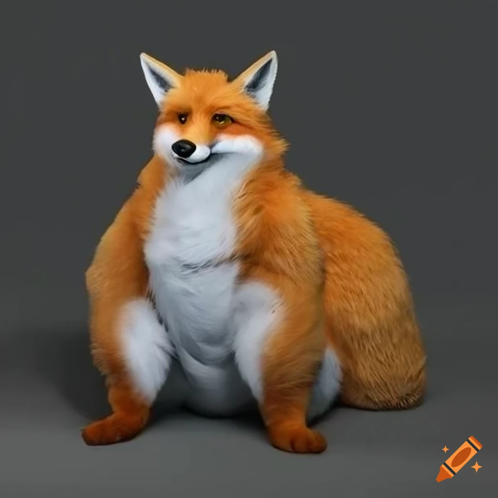 realistic portrayal of a chubby fox