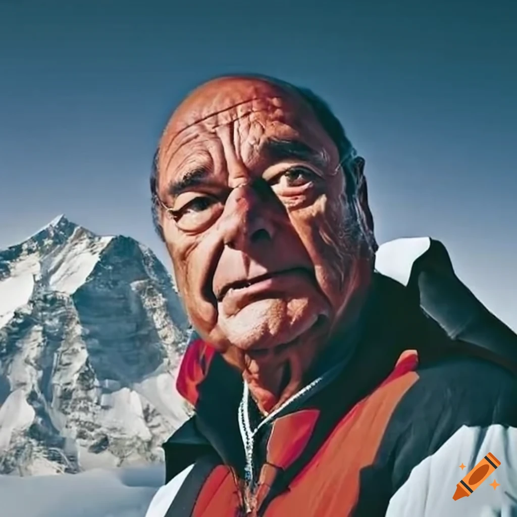 Jacques Chirac on top of Mount Everest