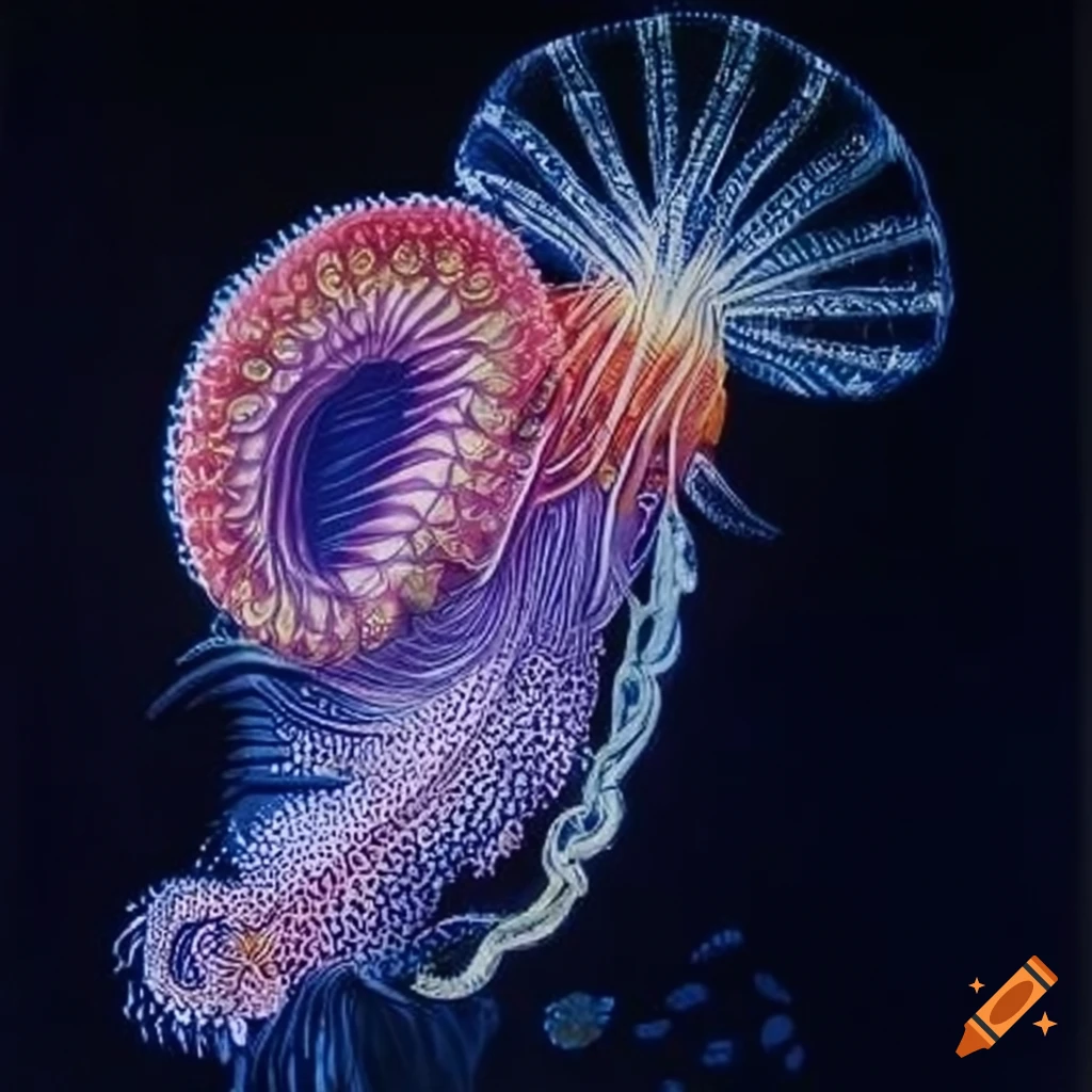 illustration of a siphonophore by Alan Aldridge
