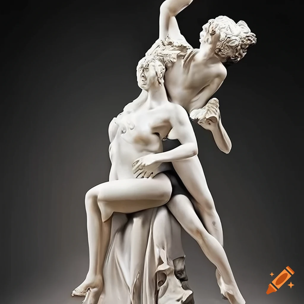 sculpture of three athletic women in high resolution