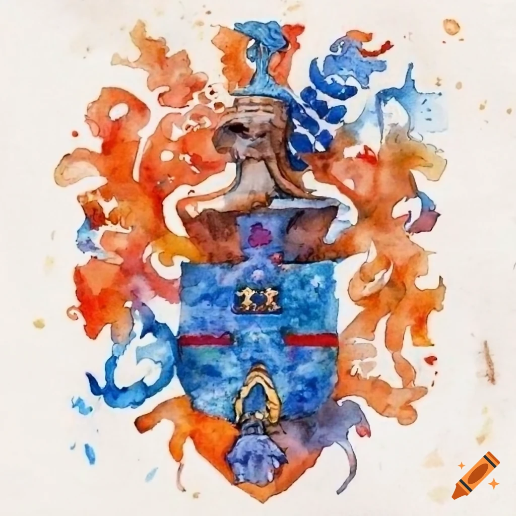 Eramore coat of arms in orange, blue, white, and red