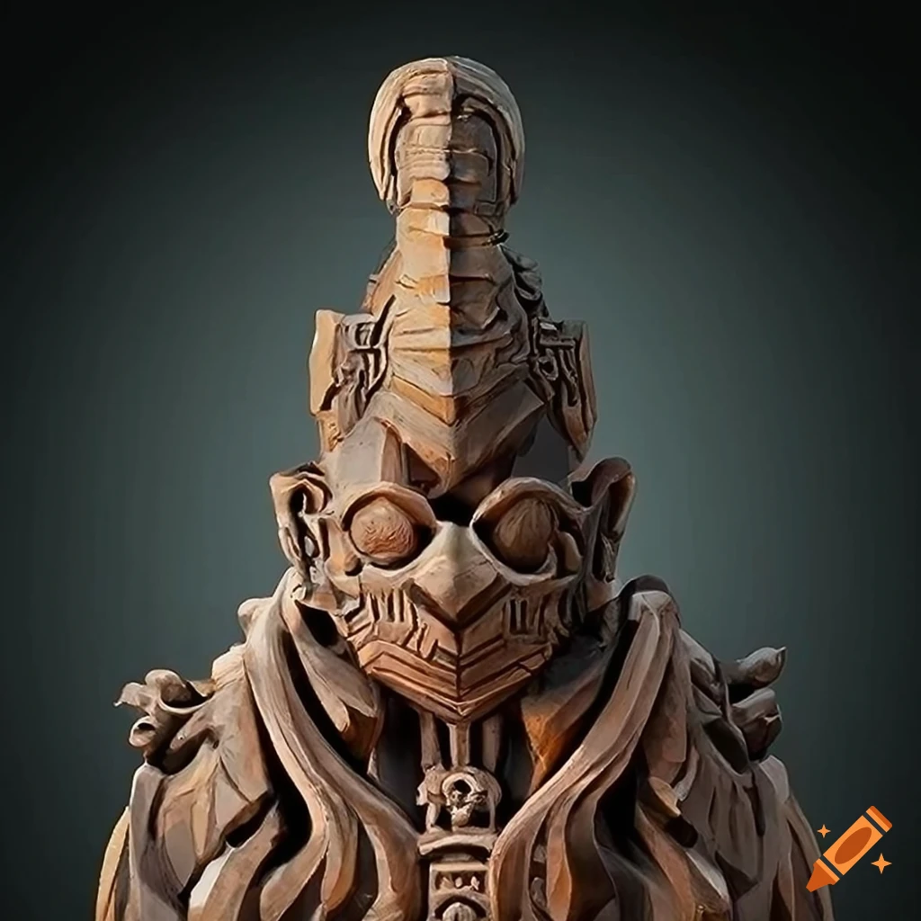 Sculpture of zelda game in architectural stave carving style on Craiyon