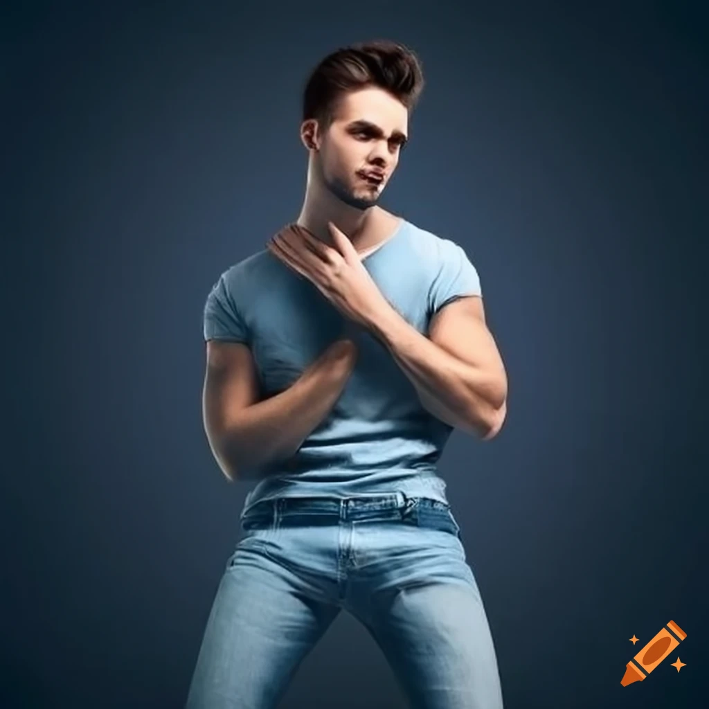 stylish man wearing jeans