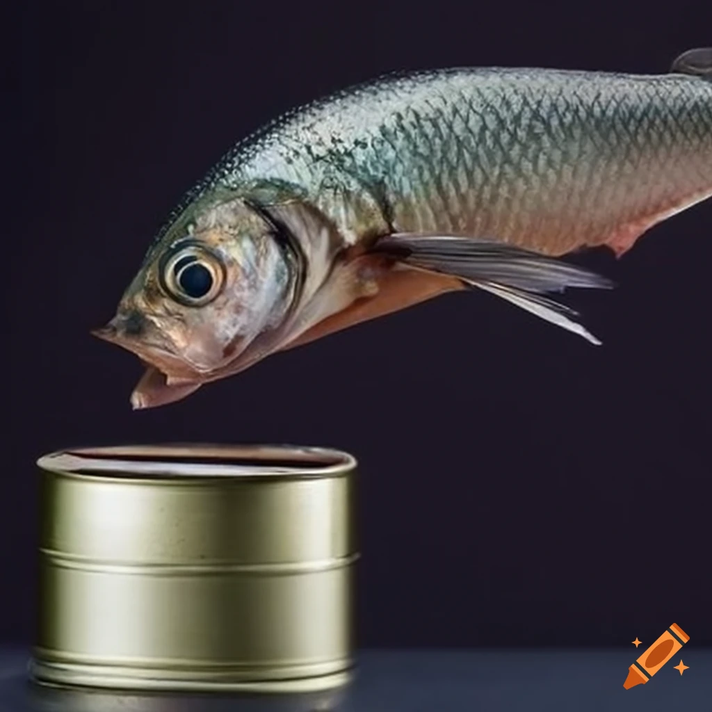 Funny picture of a herring in a tin can on Craiyon